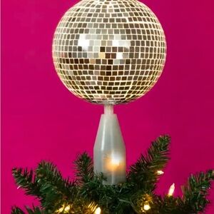 Light Up Rotating Disco Ball Tree Topper